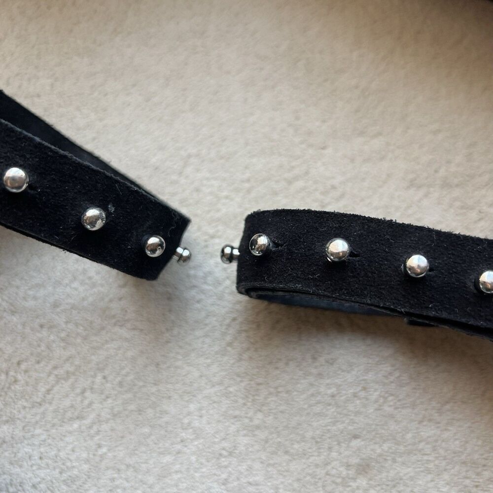 Rag & Bone Black Suede Stiletto Heel Sandal Women EU 40 US 10 Silver Studs Party - Picture 4 of 16